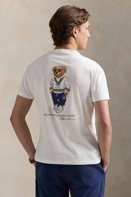 Βαμβακερό μπλουζάκι Polo Ralph Lauren 710969631 λευκό SS25