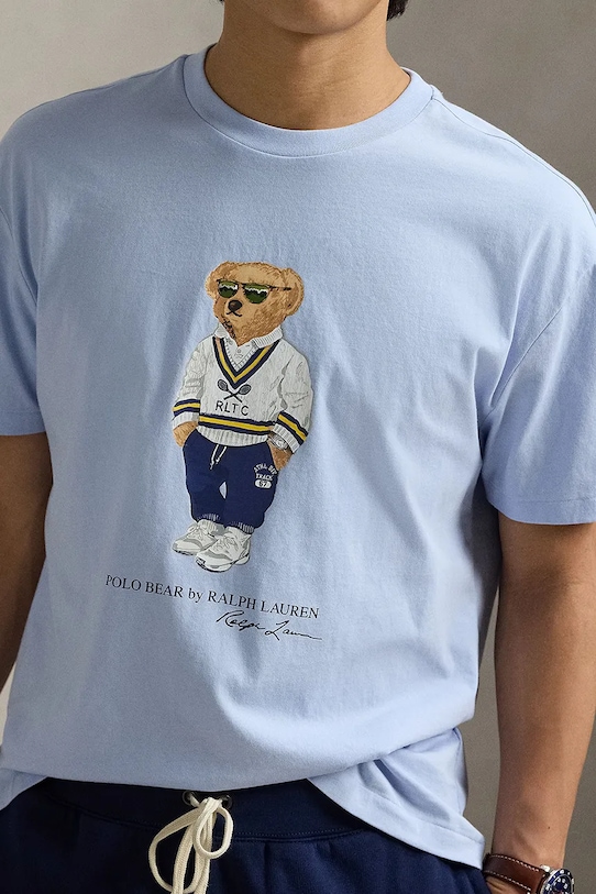 Βαμβακερό μπλουζάκι Polo Ralph Lauren μπλε 710973137