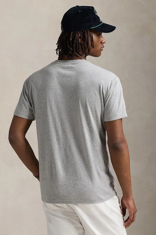 Бавовняна футболка Polo Ralph Lauren 710973137 сірий SS25