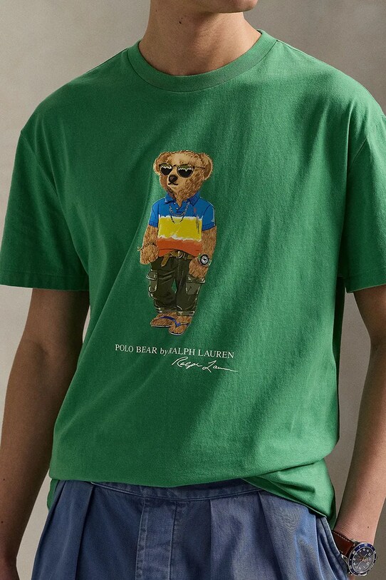 Bavlněné tričko Polo Ralph Lauren zelená 710973138