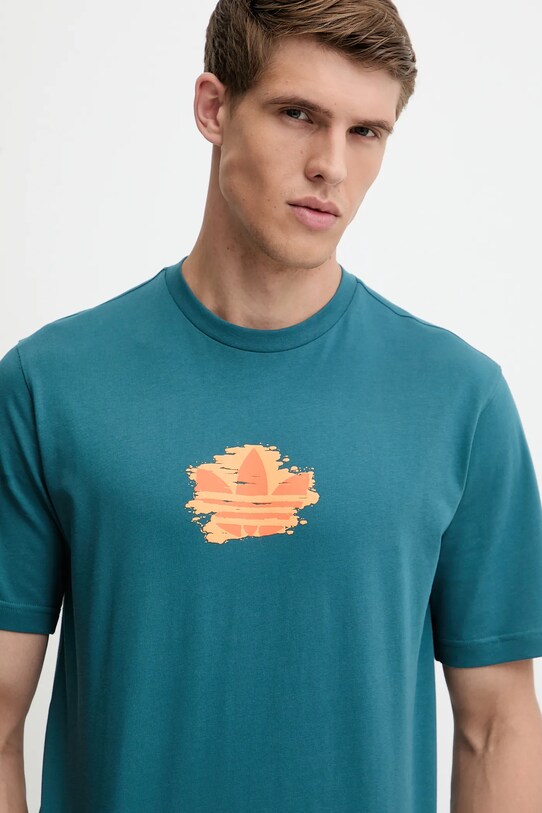 Одяг Бавовняна футболка adidas Originals Graphic Tee KC4940 бірюзовий