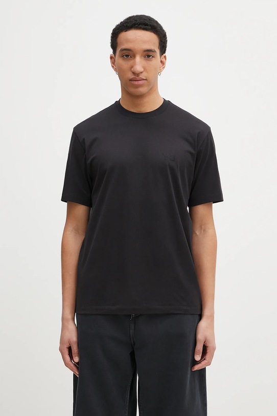 Памучна тениска Y-3 Regular Short Sleeve Tee стандартна черен IW0066
