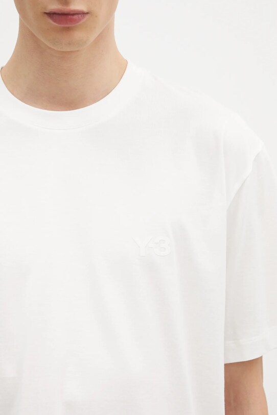Βαμβακερό μπλουζάκι Y-3 Regular SS Tee λευκό JD9829