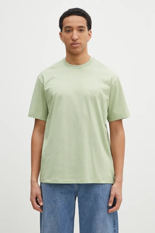 Y-3 t-shirt bawełniany Regular SS Tee nadruk zielony JM7860