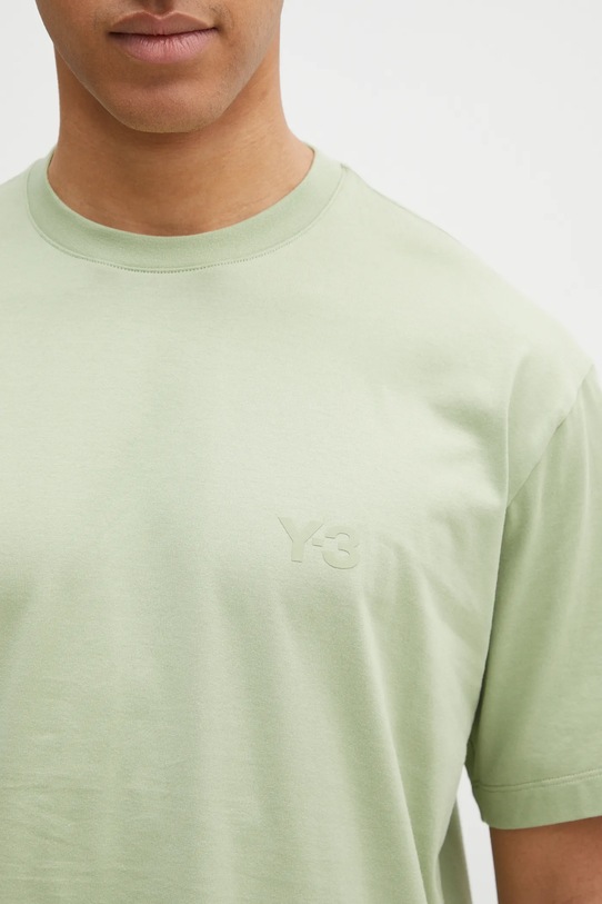 Бавовняна футболка Y-3 Regular SS Tee зелений JM7860