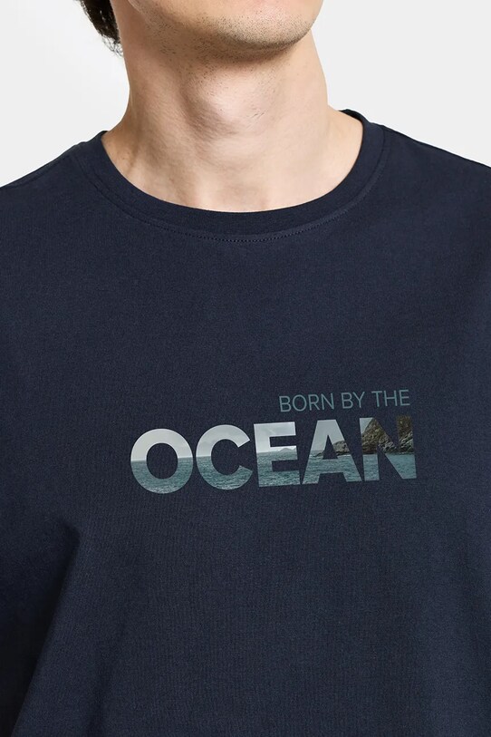 Памучна тениска Didriksons HARALD 505546 тъмносин SS25