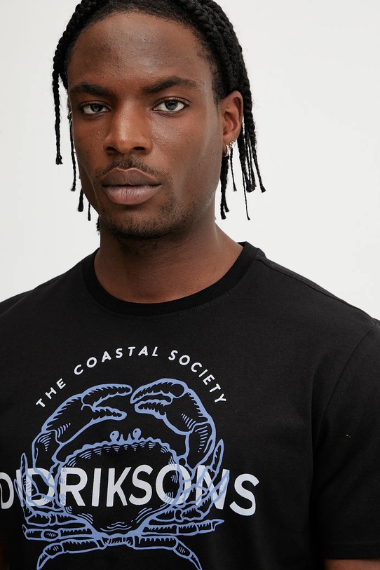 Didriksons t-shirt bawełniany HARALD czarny 505978