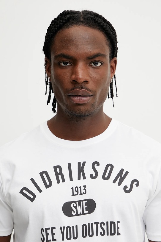 Didriksons t-shirt bawełniany HARALD biały 505981