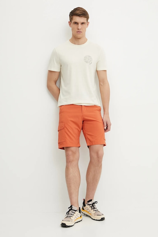 Fjallraven t-shirt Hemp Blend Out Here F12600265 beżowy SS25