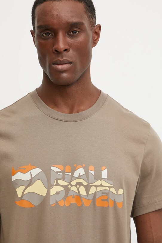 Fjallraven t-shirt Multicolor Logo brązowy F12600268