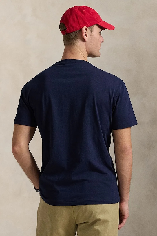 Бавовняна футболка Polo Ralph Lauren Tee 710964477 темно-синій SS25