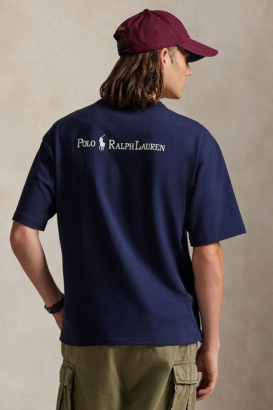 Polo Ralph Lauren t-shirt bawełniany Tee 710964716 granatowy AW25