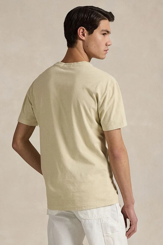 Хлопковая футболка Polo Ralph Lauren Tee 710969628 бежевый SS25