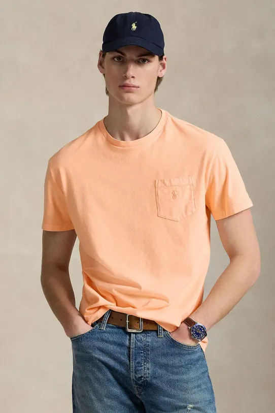 Хлопковая футболка Polo Ralph Lauren Tee хлопок жёлтый 710969628
