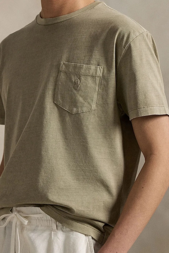 Хлопковая футболка Polo Ralph Lauren Tee зелёный 710969628