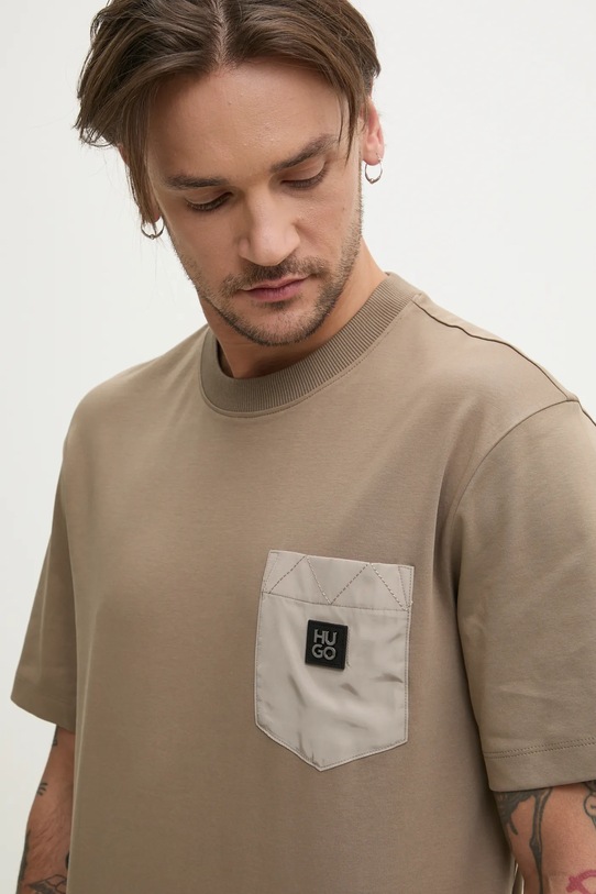 HUGO tricou din bumbac bej 50536347