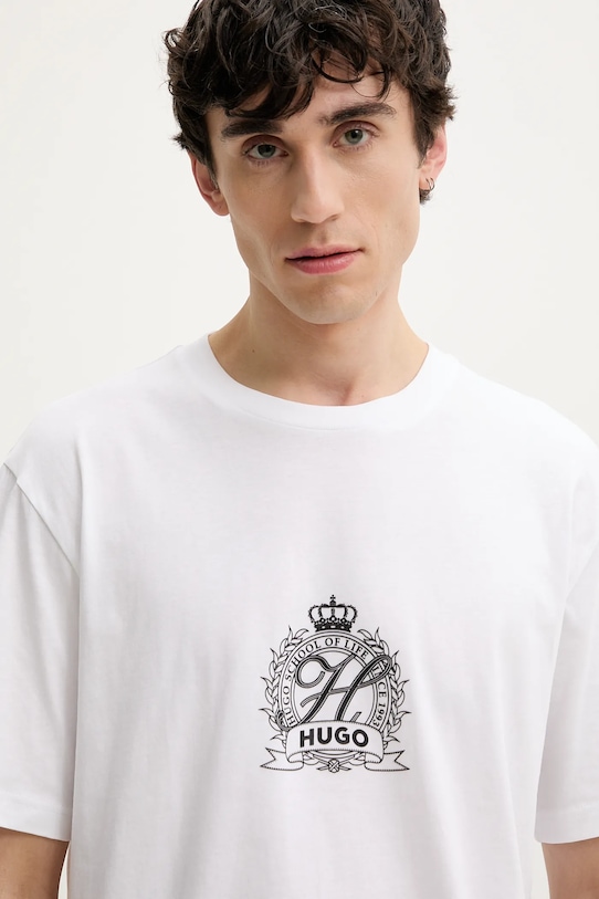 Bavlnené tričko HUGO biela 50538246