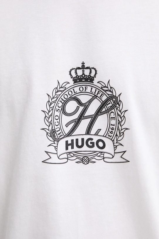 Bavlnené tričko HUGO 50538246 biela