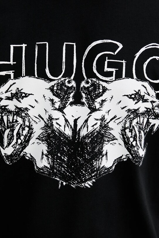 Bombažna kratka majica HUGO 50538257 črna