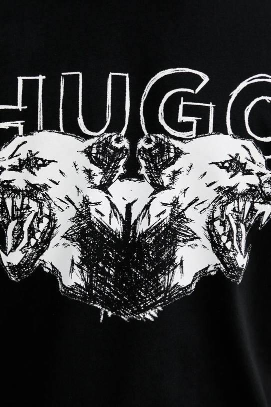 Βαμβακερό μπλουζάκι HUGO 50538257 μαύρο