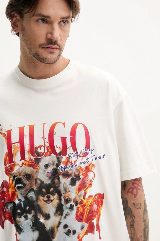 Odzież HUGO t-shirt bawełniany 50538259 biały