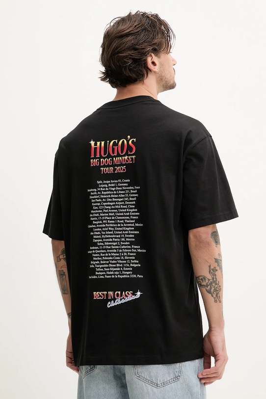 Oblečení Bavlněné tričko HUGO 50538259 černá