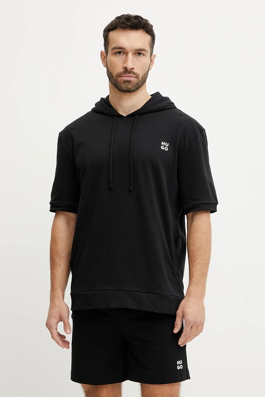 HUGO tricou forma V negru 50540164