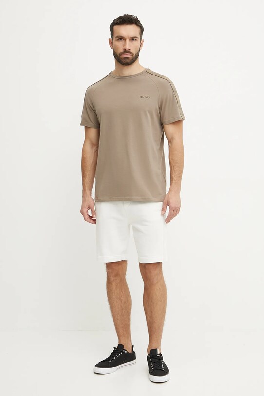 Tričko HUGO LIAM T-shirt 50540912 hnědá AW25