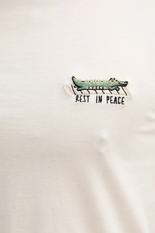 Lindbergh t-shirt bawełniany 30.400235.FADED.STONE beżowy