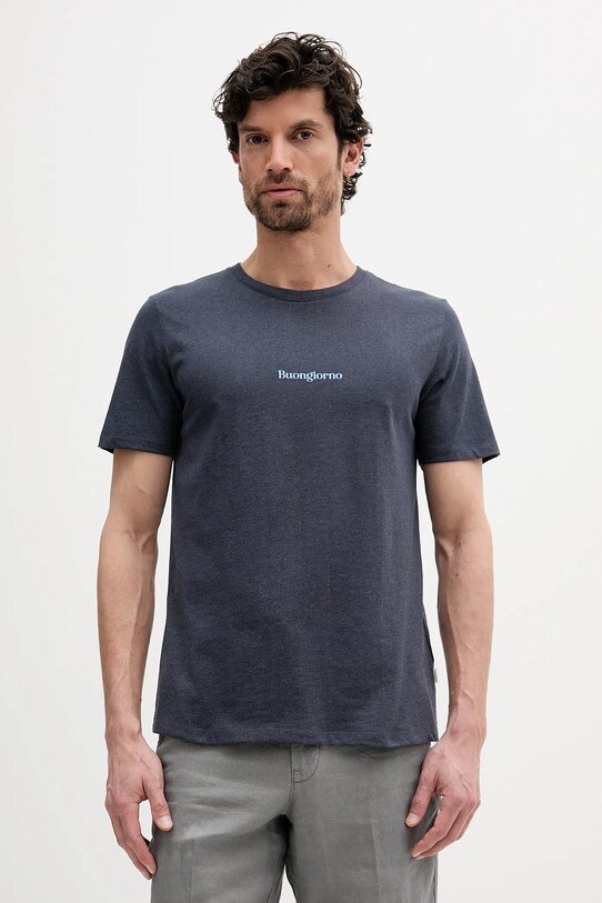 Lindbergh t-shirt nadruk granatowy 30.400245.DEEP.NAVY.MEL