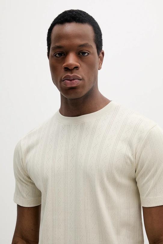 Bavlnené tričko Lindbergh béžová 30.400315.LT.STONE