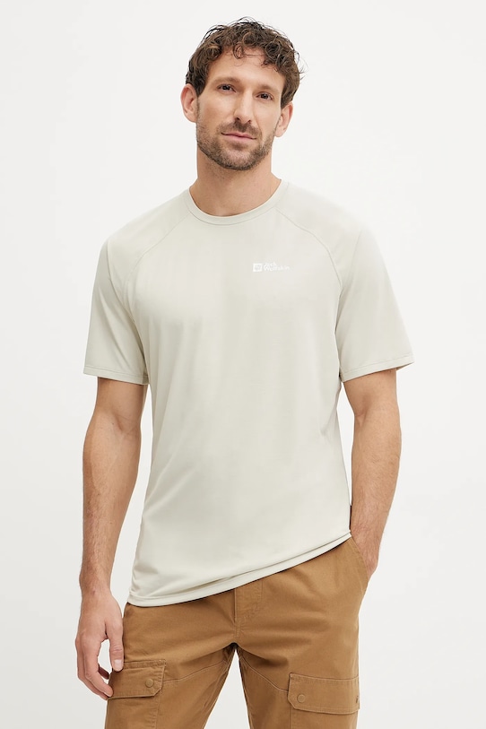 Sportovní triko Jack Wolfskin Prelight Swift hladký béžová A63800