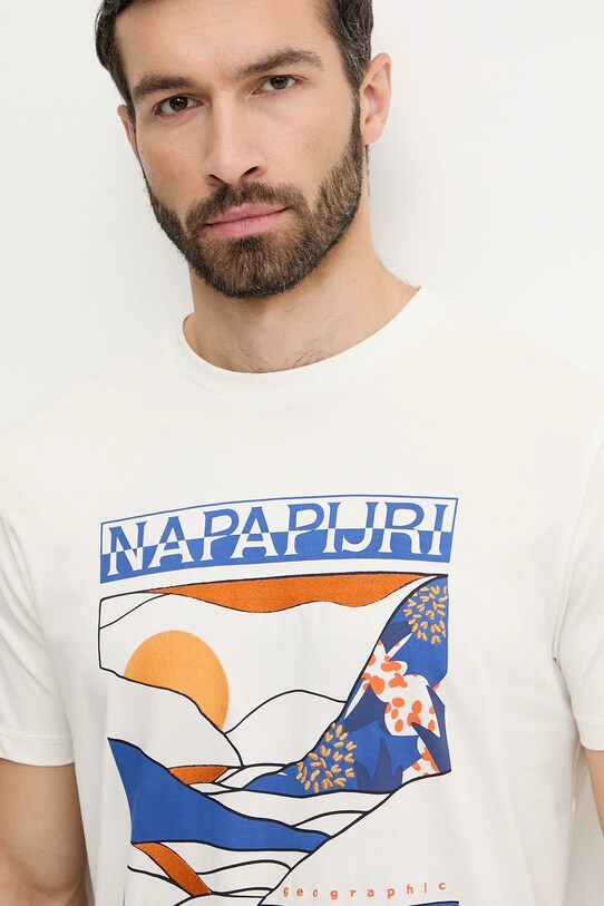 Napapijri t-shirt bawełniany S-Valdor biały NP0A4IE62061