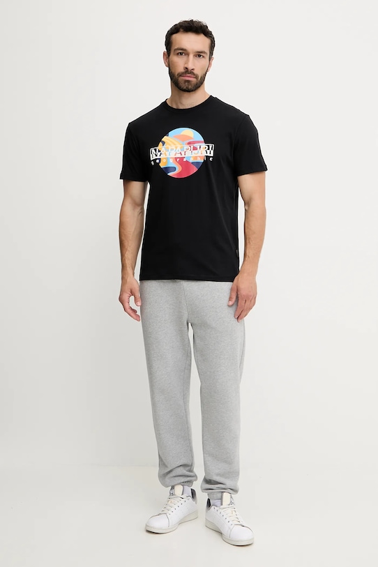 Napapijri tricou din bumbac S-Valdor NP0A4IE69411 negru SS25