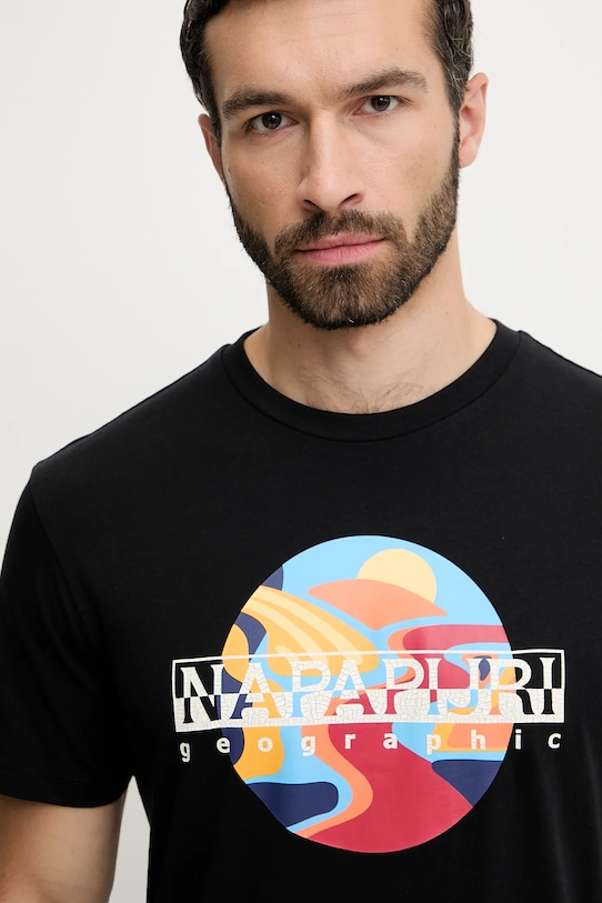 Napapijri tricou din bumbac S-Valdor negru NP0A4IE69411