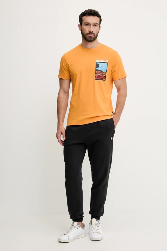 Napapijri t-shirt bawełniany S-Valdor NP0A4IE6A701 pomarańczowy SS25