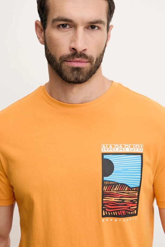 Бавовняна футболка Napapijri S-Valdor помаранчевий NP0A4IE6A701
