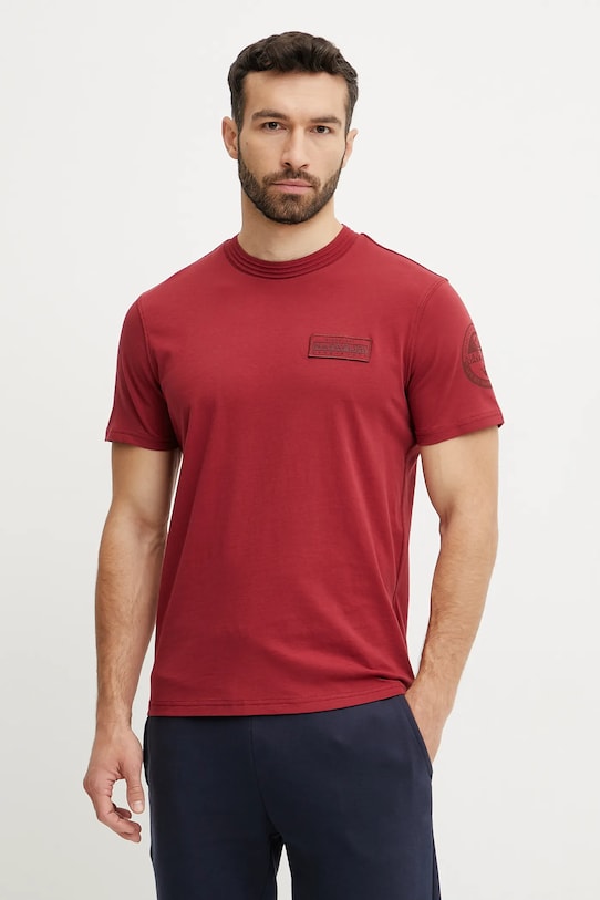 Napapijri t-shirt bawełniany S-Amundsen regular czerwony NP0A4IN8R1E1