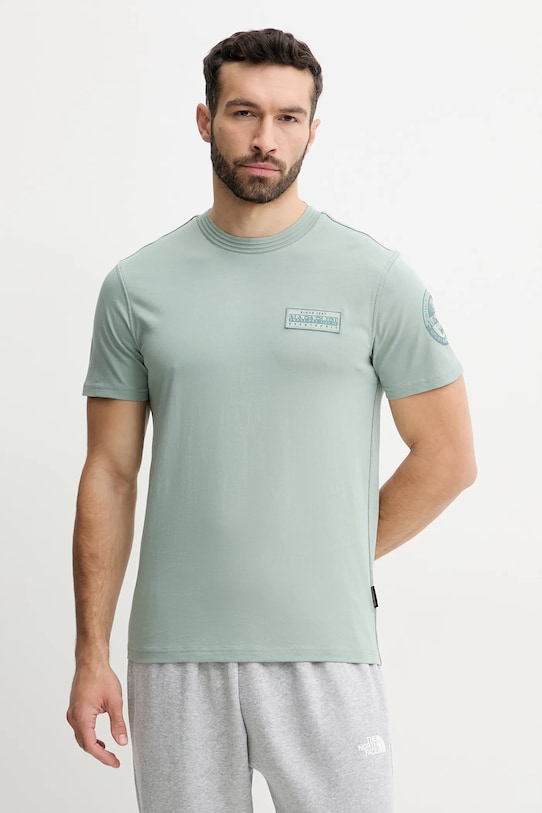 Napapijri t-shirt bawełniany S-Amundsen regular zielony NP0A4IN8G1X1