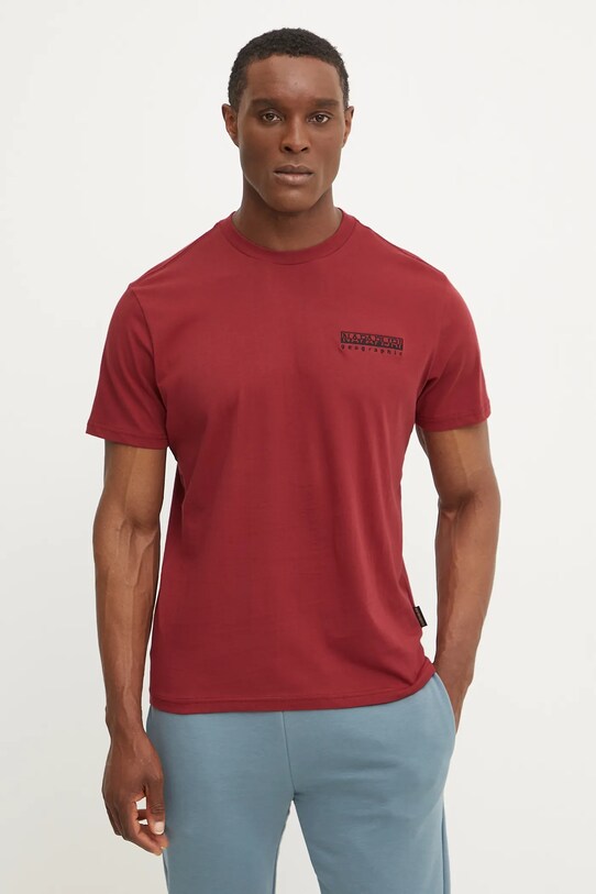 Îmbrăcăminte Napapijri tricou din bumbac S-Vignoni NP0A4ILXR1E1 burgundia