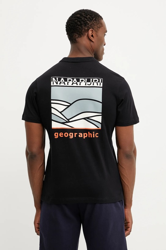 Napapijri t-shirt bawełniany S-Sovana nadruk czarny NP0A4IE49411