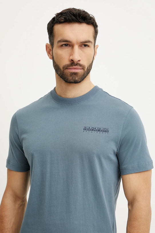 Napapijri t-shirt bawełniany S-Sovana niebieski NP0A4IE4G1Y1