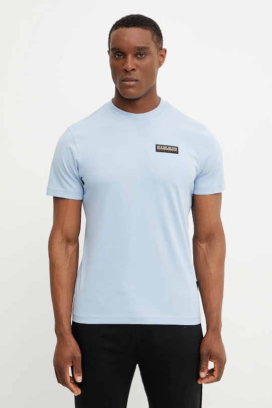 Napapijri tricou din bumbac S-Iaato imprimeu albastru NP0A4HFZI831