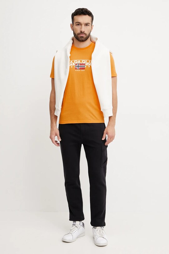 Napapijri tricou din bumbac S-Aylmer NP0A4HTOA701 portocaliu SS25