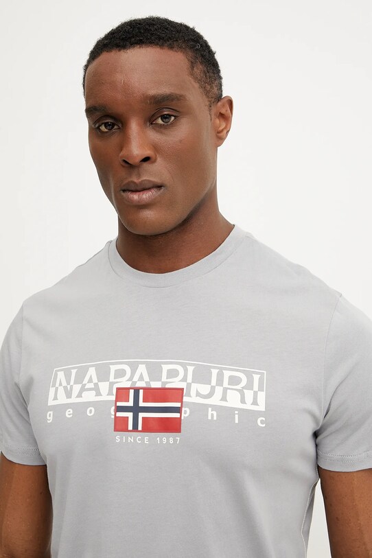 Îmbrăcăminte Napapijri tricou din bumbac S-Aylmer NP0A4HTOH621 gri