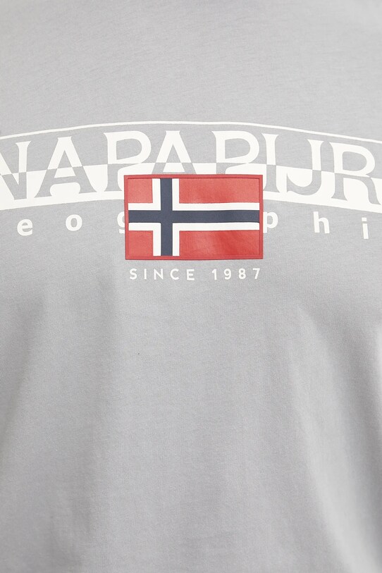 Napapijri tricou din bumbac S-Aylmer gri NP0A4HTOH621