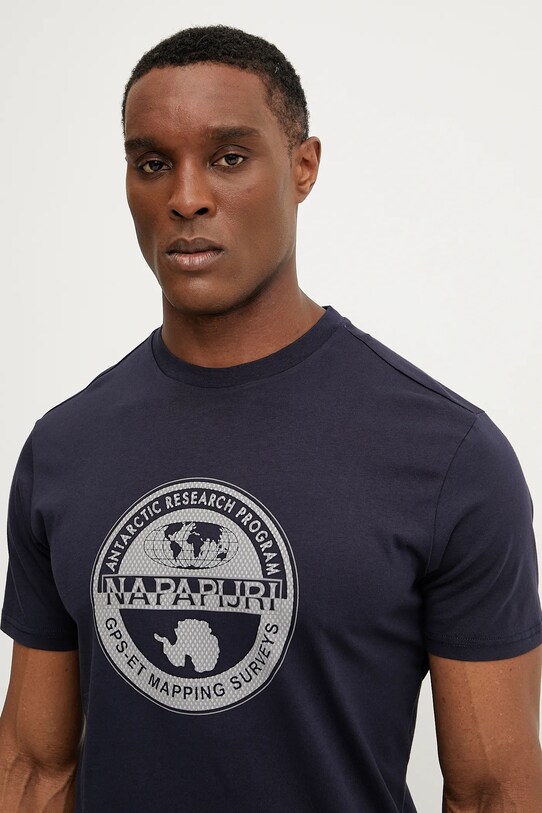 Îmbrăcăminte Napapijri tricou din bumbac S-Bollo NP0A4I3C1761 bleumarin