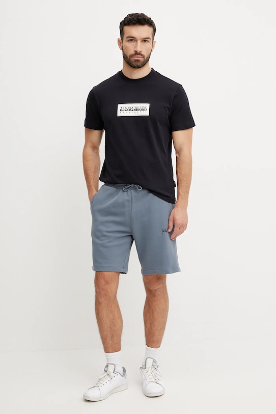 Napapijri t-shirt bawełniany S-Box NP0A4I3L0411 czarny SS25