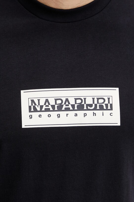 Бавовняна футболка Napapijri S-Box NP0A4I3L0411 чорний
