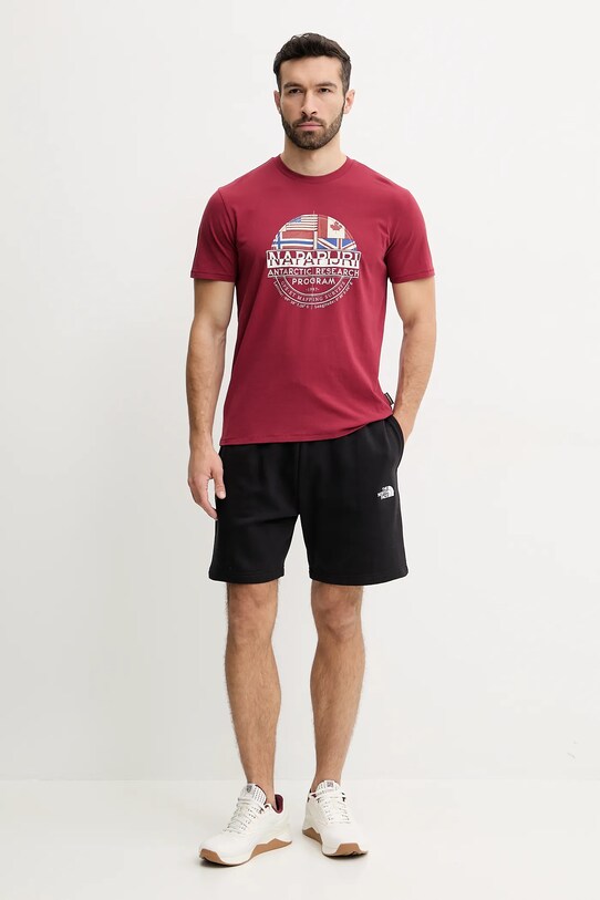 Napapijri tricou din bumbac S-Turin 1 NP0A4HQGR1E1 burgundia SS25